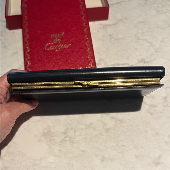 Cartier Black and Gold Leather Clutch - Picture 5 of 12
